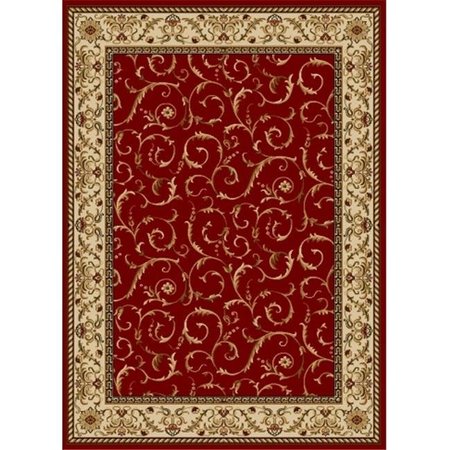 RADICI USA INC Radici 1599-1532-RED Como Rectangular Red Transitional Italy Area Rug; 7 ft. 9 in. W x 11 ft. H 1599/1532/RED